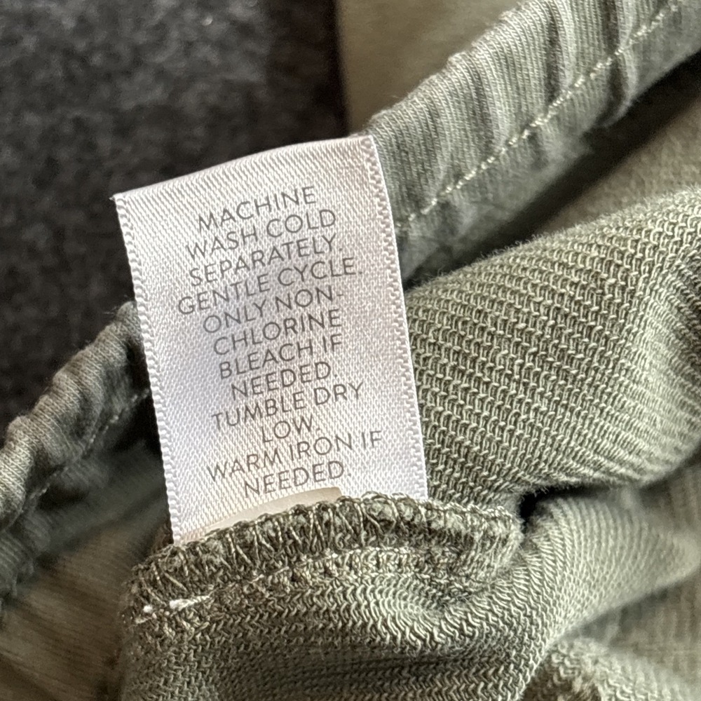J Jill Embroidered Jogger Pant Size S Olive Green Drawstring Boho Comfort Floral - Picture 5 of 12
